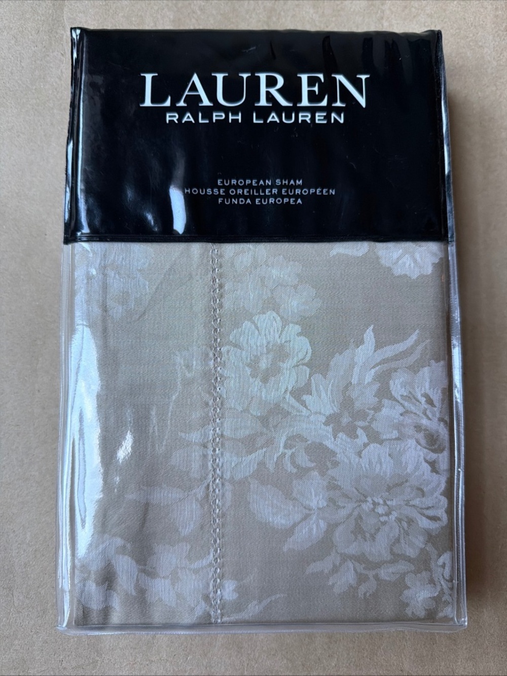 Ralph Lauren EURO Pillow Sham MYA Pearl 26  x 26 Cotton New SHIP FREE